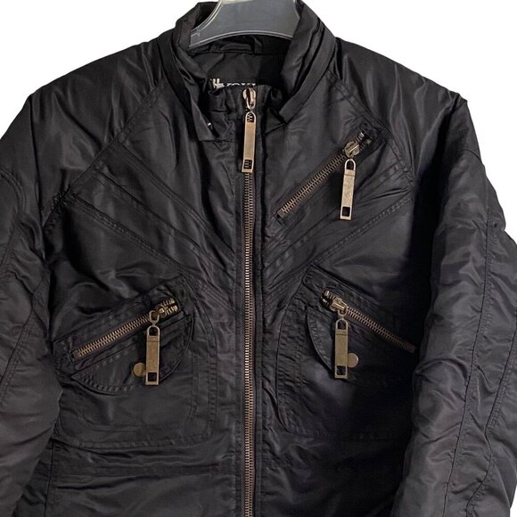 Yoki Black Nylon Jacket Polyester Filling Zipper Pocket Details Woman's Medium - Picture 5 of 12